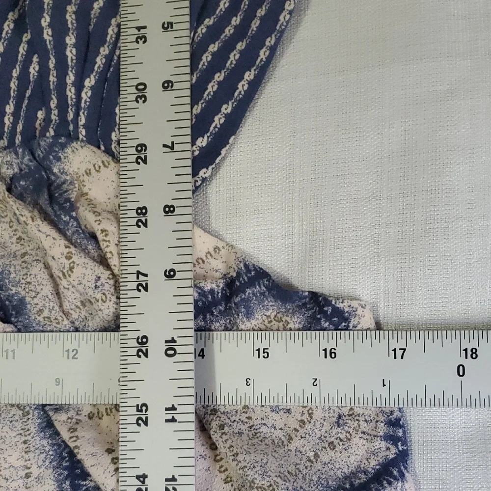 Free People Indigo Call On Me Tank Size S Blue and Cream Blouse